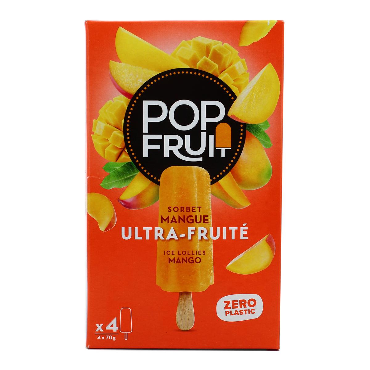 3760124196115 - Pop' Fruit - Bâtonnets Sorbet Mangue - 60% fruit