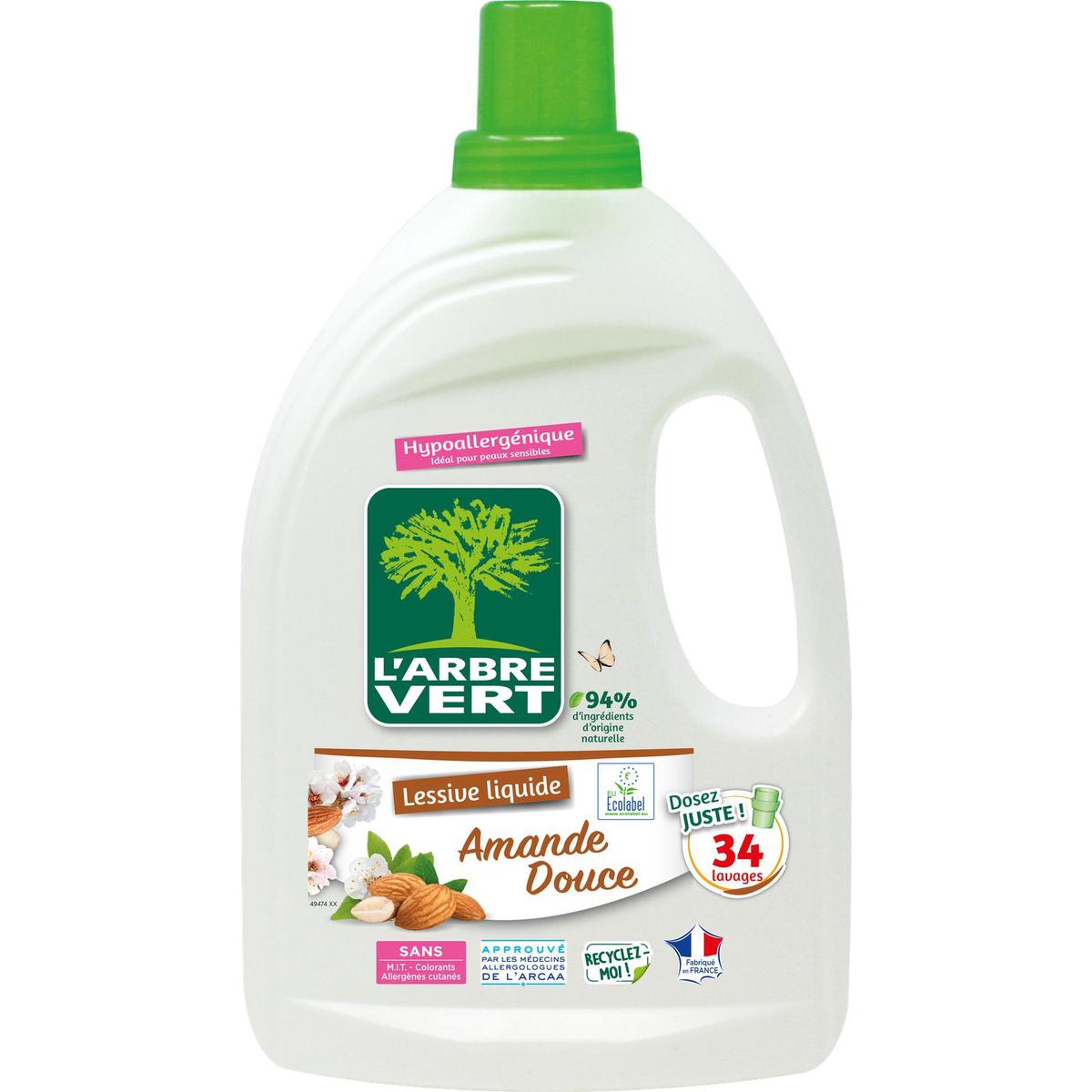 3450601046315 - L'arbre Vert - Lessive hypoallergénique Amande douce rechargeable