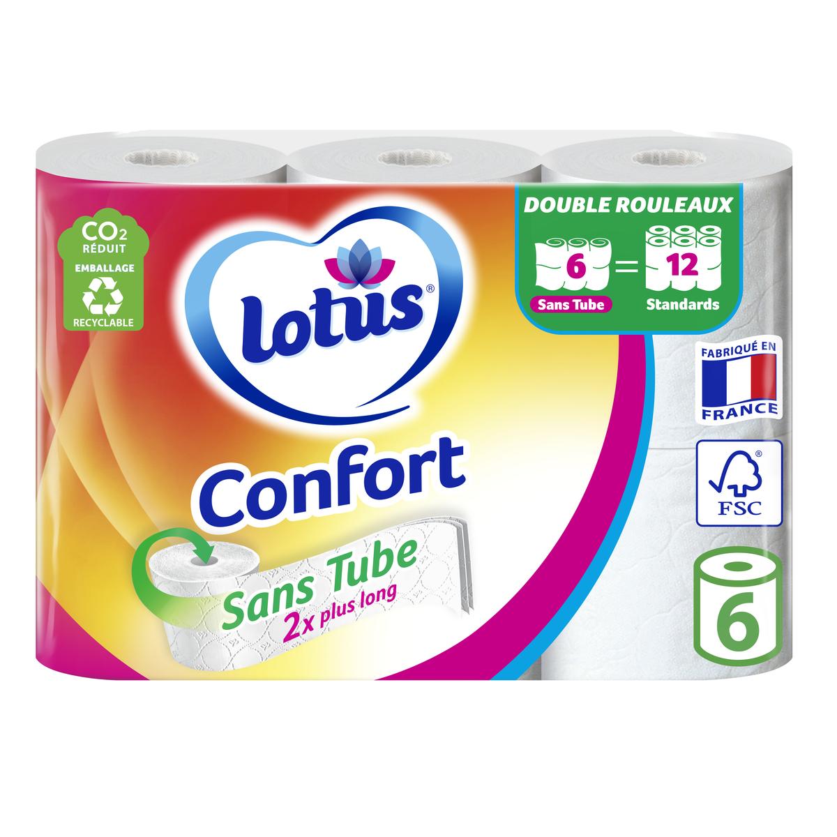 Papier toilette confort extrait Lotus aqua tube LOTUS