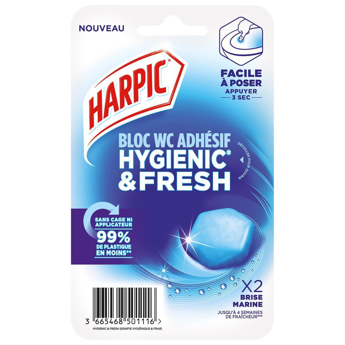 3665468501116 - Harpic - Bloc WC adhésif Hygienic & Fresh Brise Marine