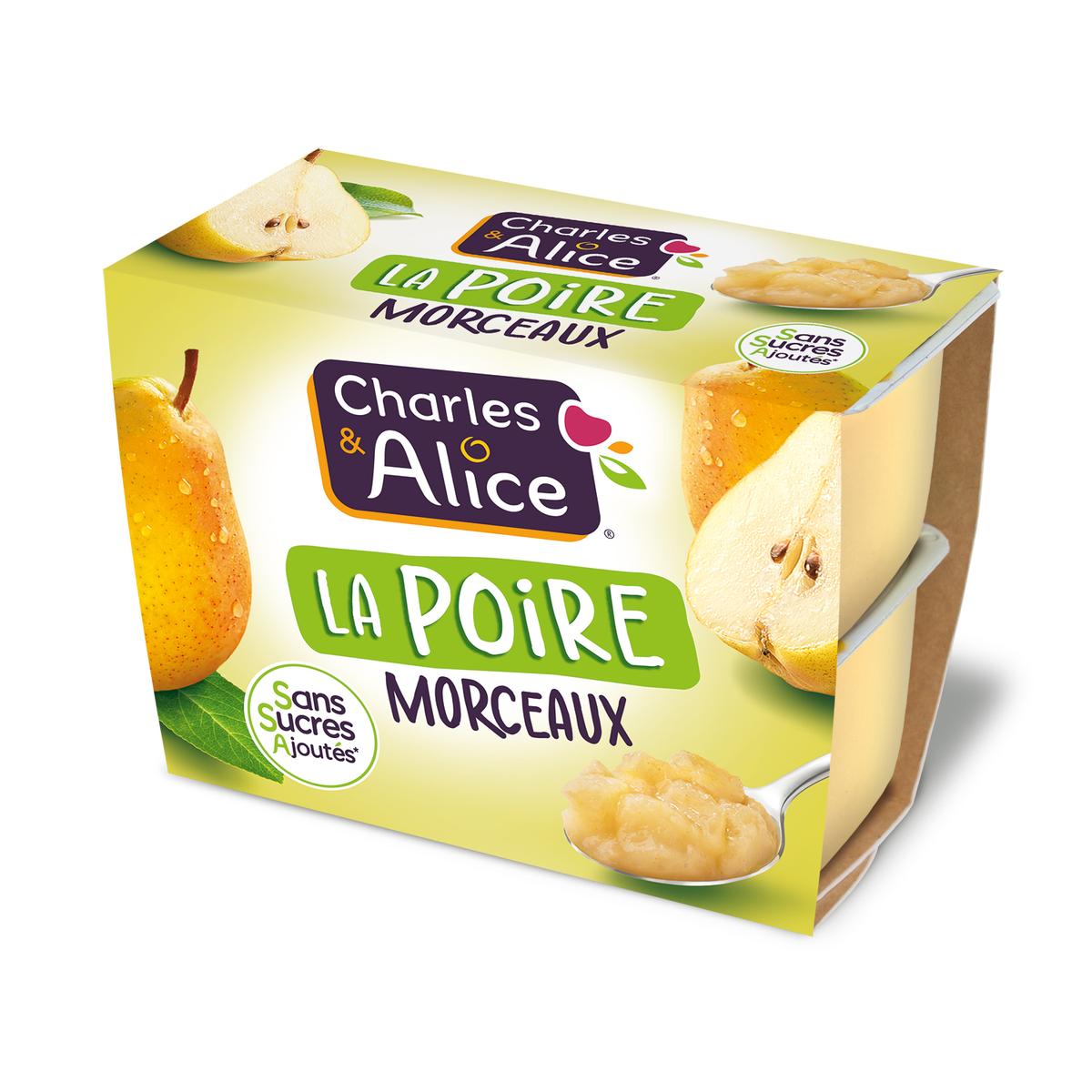 3297760092216 - Charles et Alice - Poire Morceaux Sans Sucre Ajouté