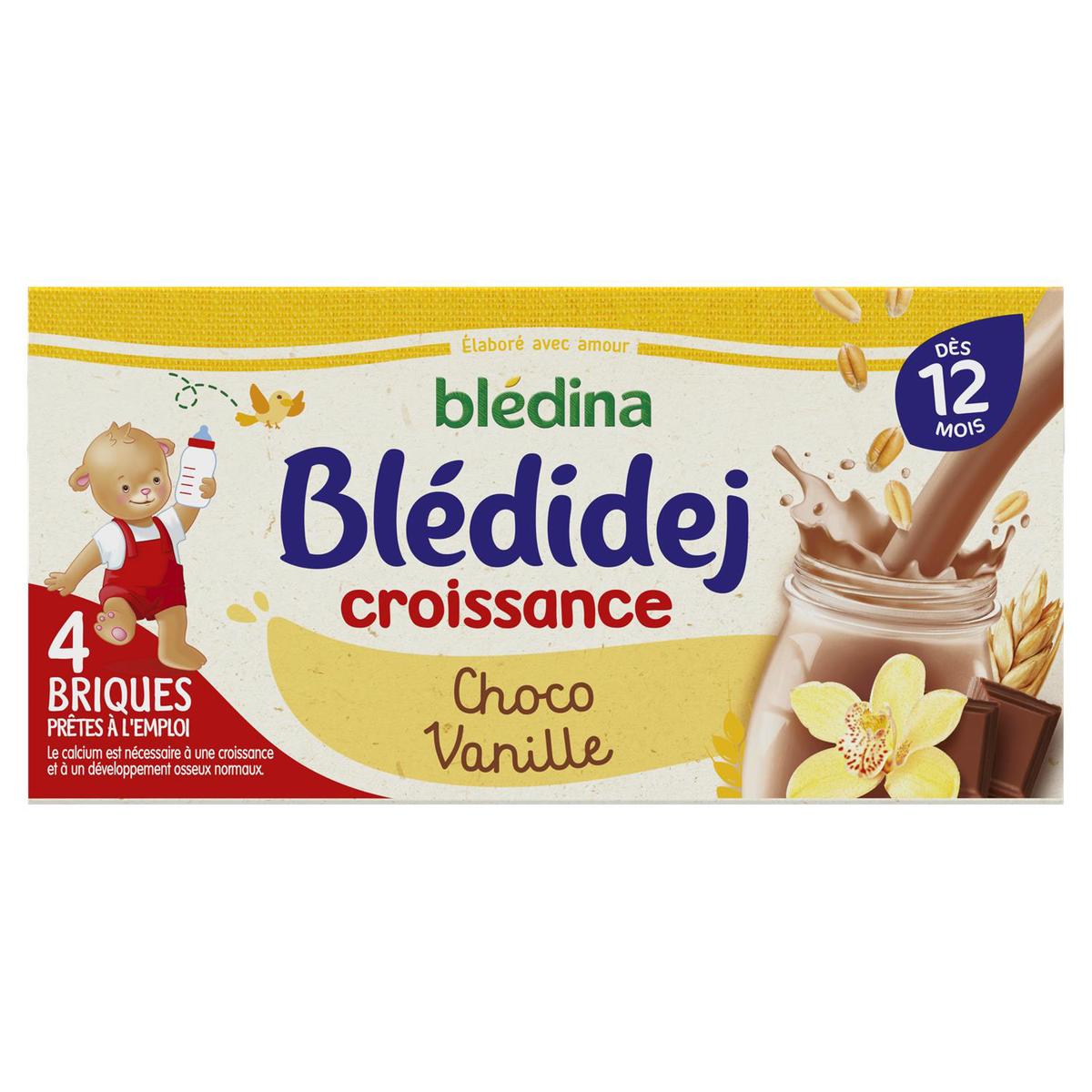 Blédina - Blédi'dej Céréales lactées Choco Vanille Brique Bébé Dès 12 mois