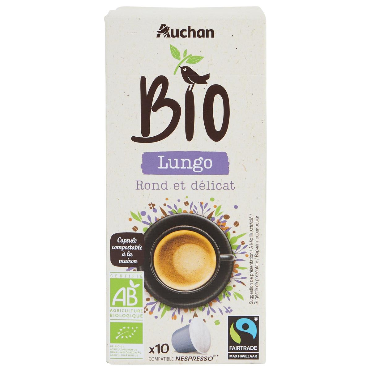 3245677723716 - Auchan BIO - Café en capsules Lungo Bio