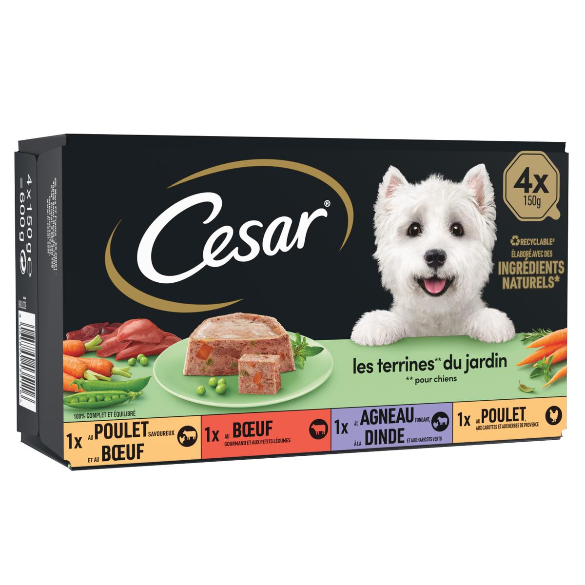 3065890135116 - César - Barquettes Terrines du Jardin 4 variétés pour chien adulte