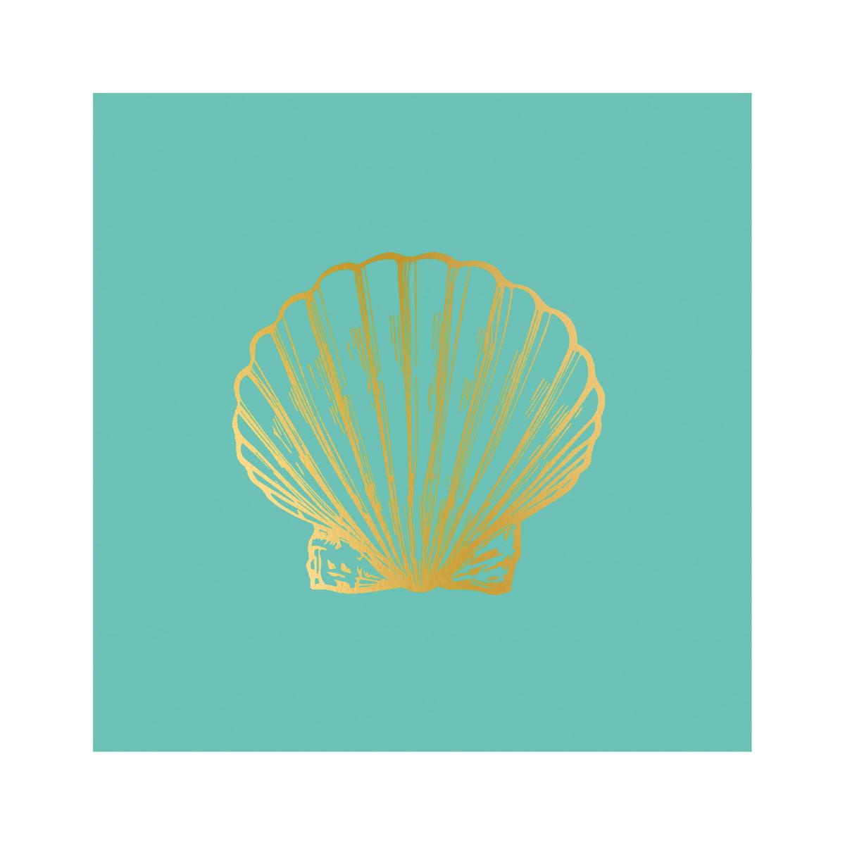 4021766305716 - Paperproducts Design - Serviettes en papier Coquillage doré turquoise