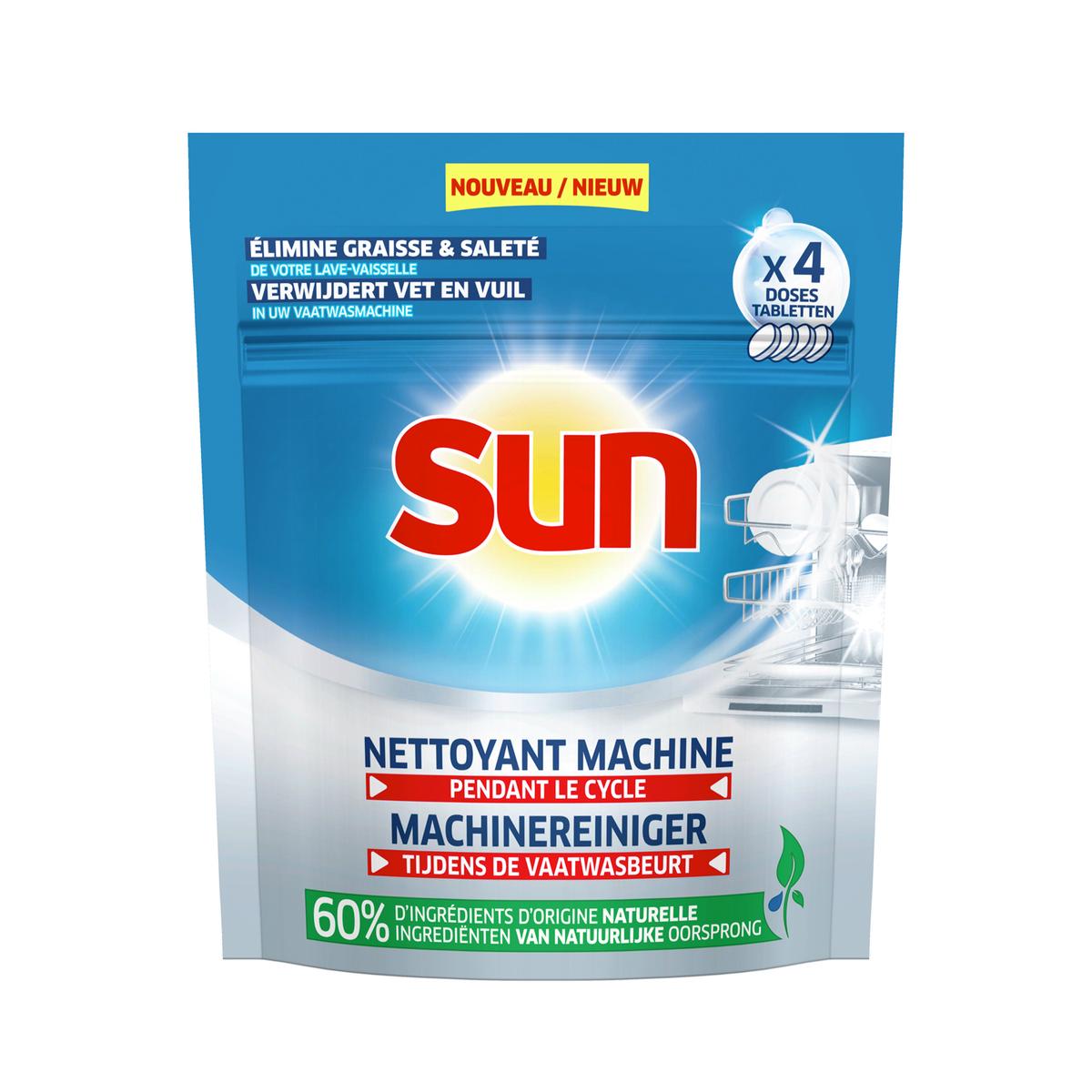 SUN Sun optimum nettoyant machine lave-vaisselle pendant le cycle 4 doses 