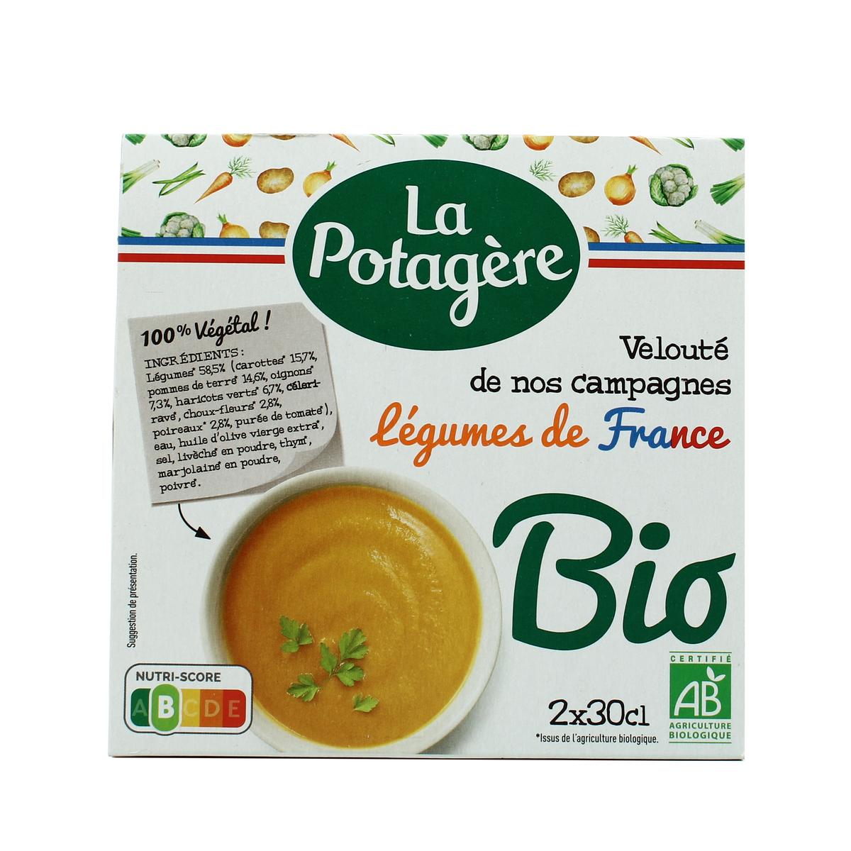 Achat / Vente La Potagère Soupe Veloute Légume de Campagne Bio, 2x30cl