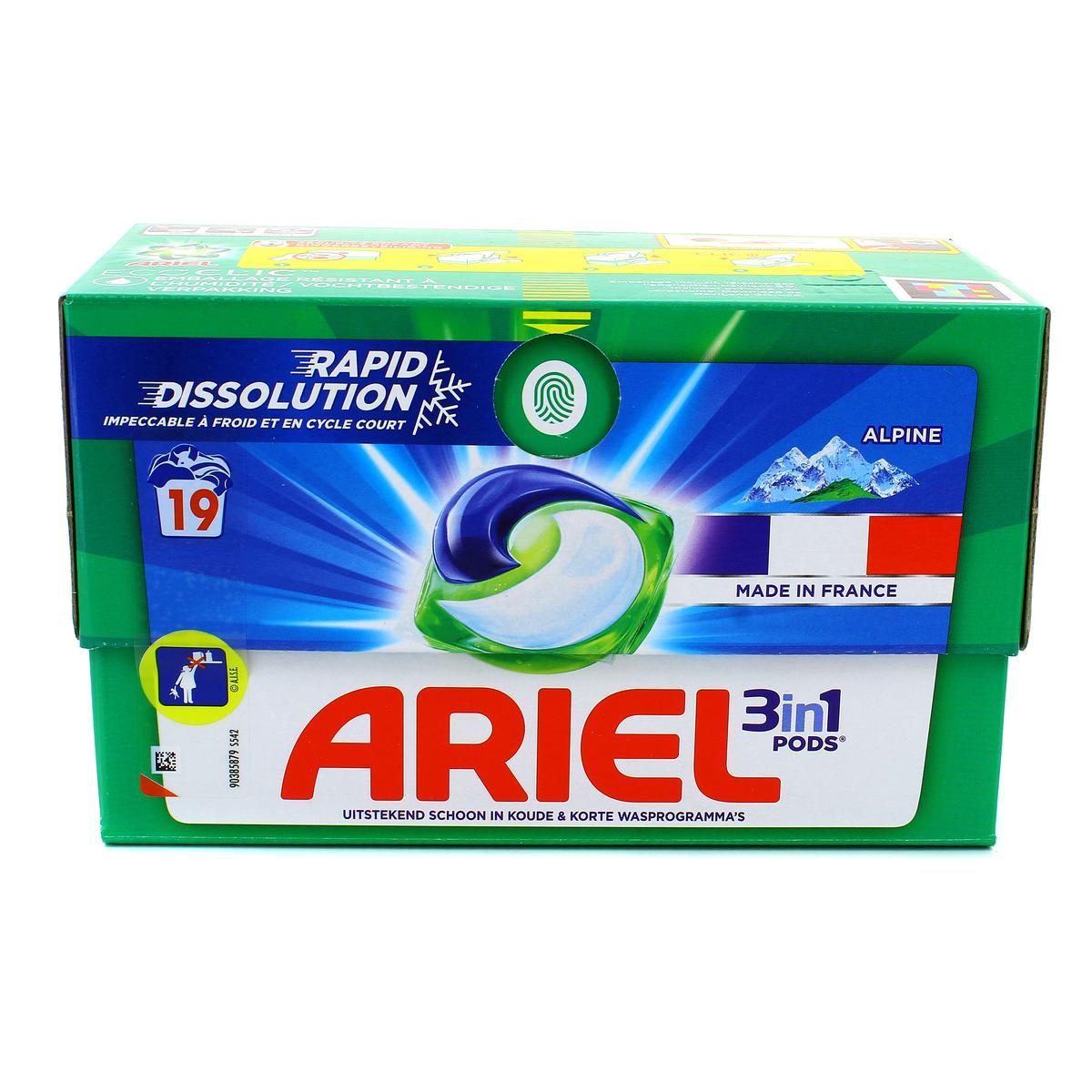 Livraison à domicile Ariel Lessive capsules 3en1 alpine, 19 capsules