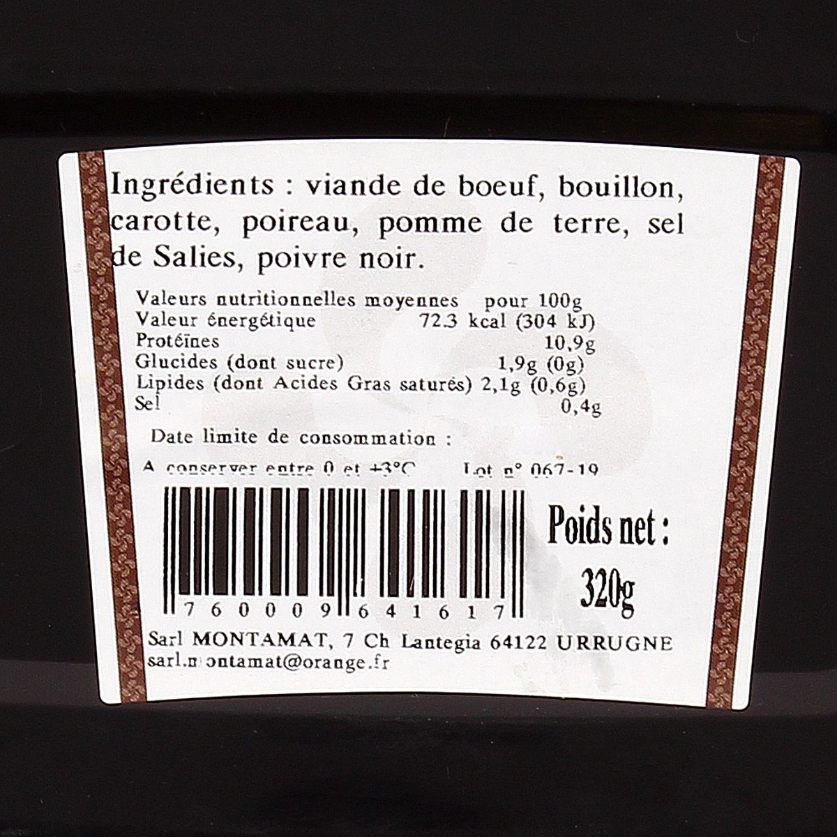 3760009641617 - Artisan Charcutier Montamat - Pot au feu de Bœuf