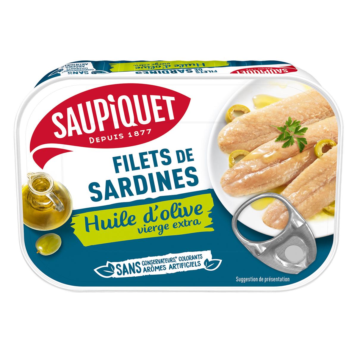 Filets de Sardines à l'huile d'olive de SAUPIQUET : avis et tests -  Conserves - Plats cuisinés - Filets de Sardines à l'huile d'olive de  SAUPIQUET : avis et tests - Conserves 