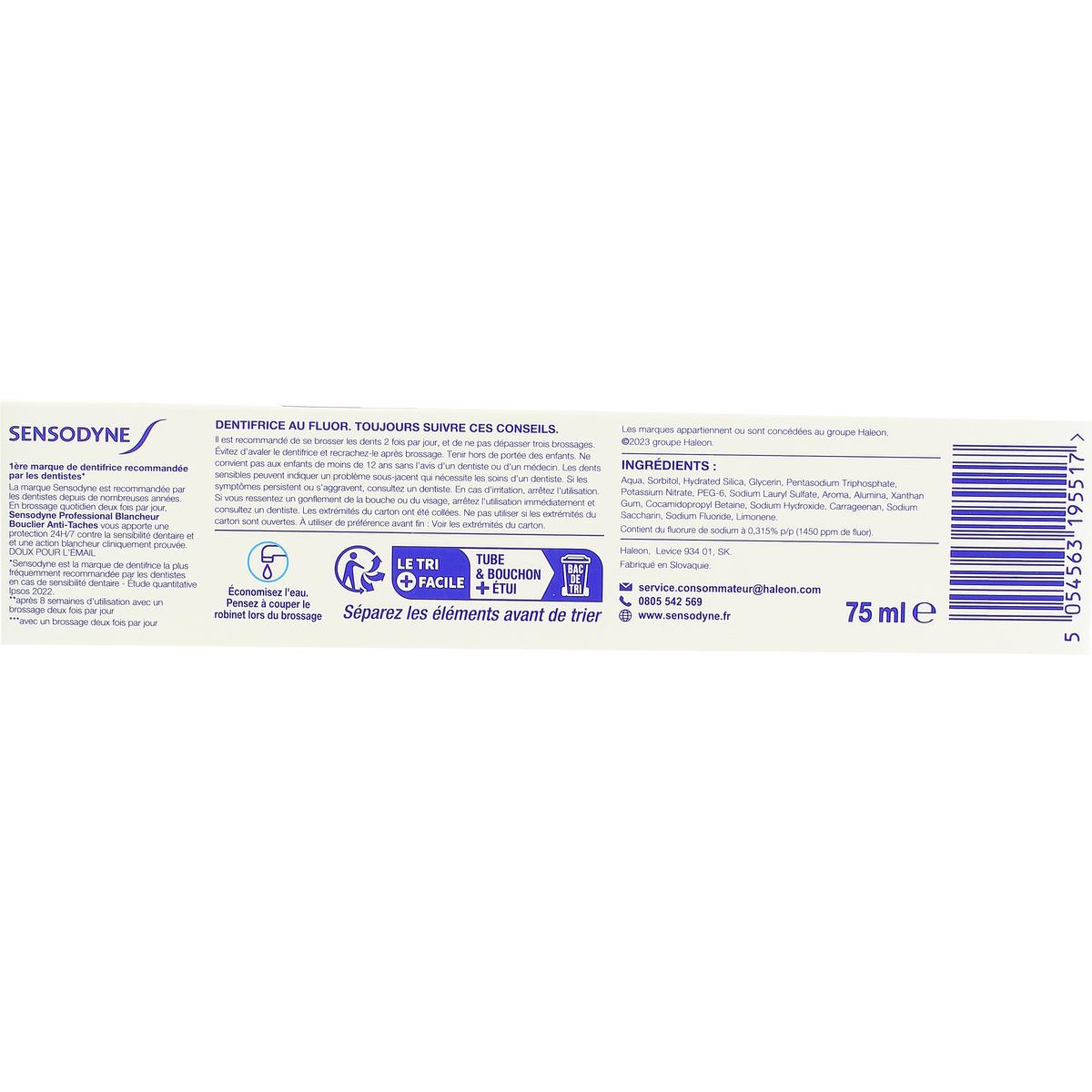 5054563195517 - Sensodyne - Dentifrice blancheur professionnel
