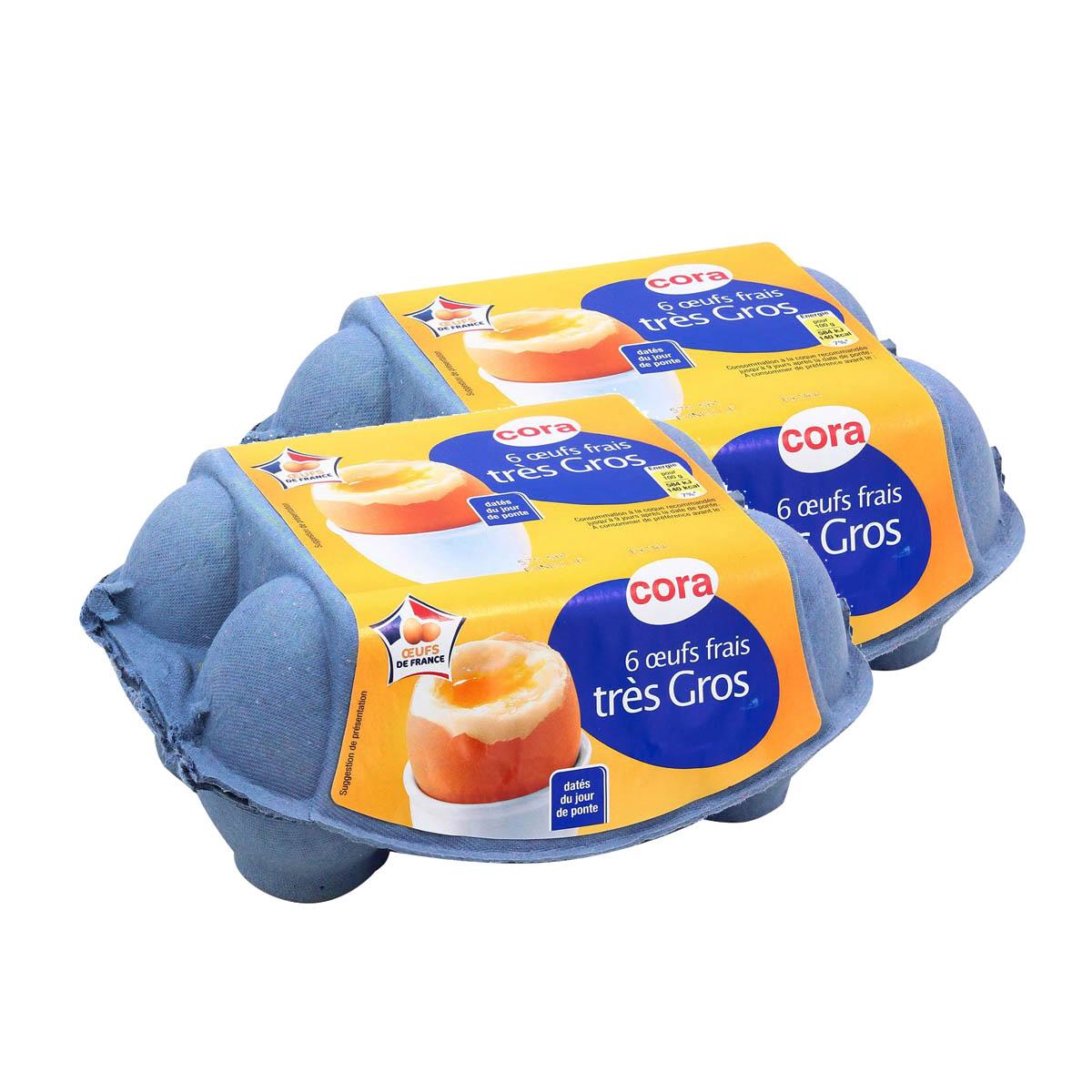 2050000387517 - Cora - 6 oeufs frais très gros