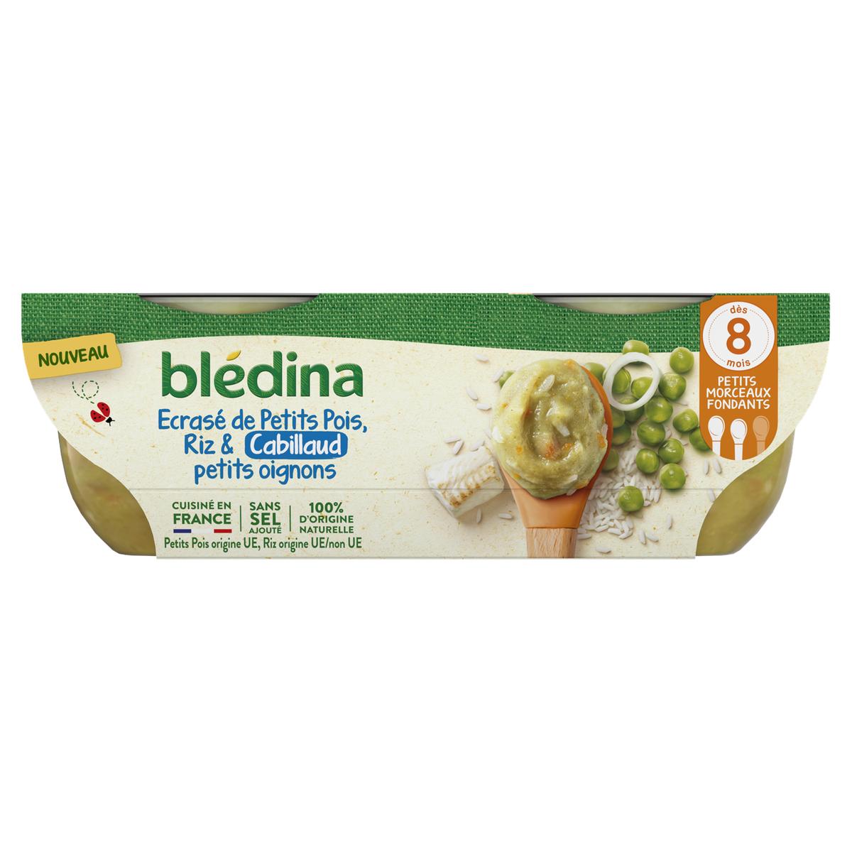 3041092009417 - Blédina - Ecrasé de Petits Pois, Riz, Cabillaud et Petits Oignons Bol Bébé Dès 8 mois