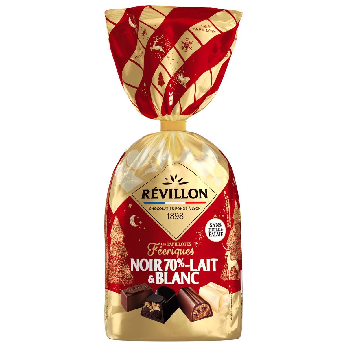3110846190418 - Révillon - Papillotes Chocolat Noir 70%, Lait et Blanc