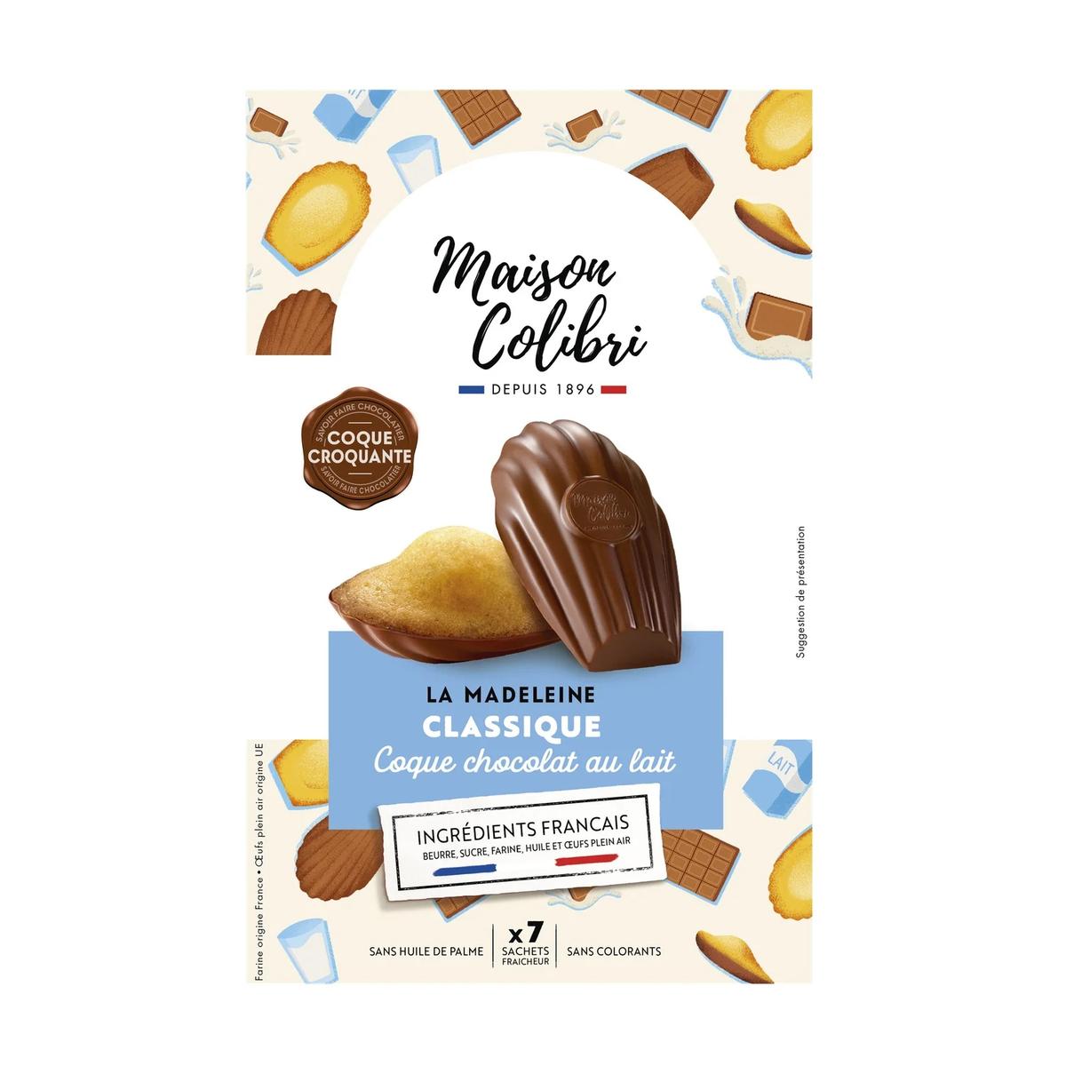 3700157500718 - Maison Colibri - Madeleine coque chocolat au lait x7