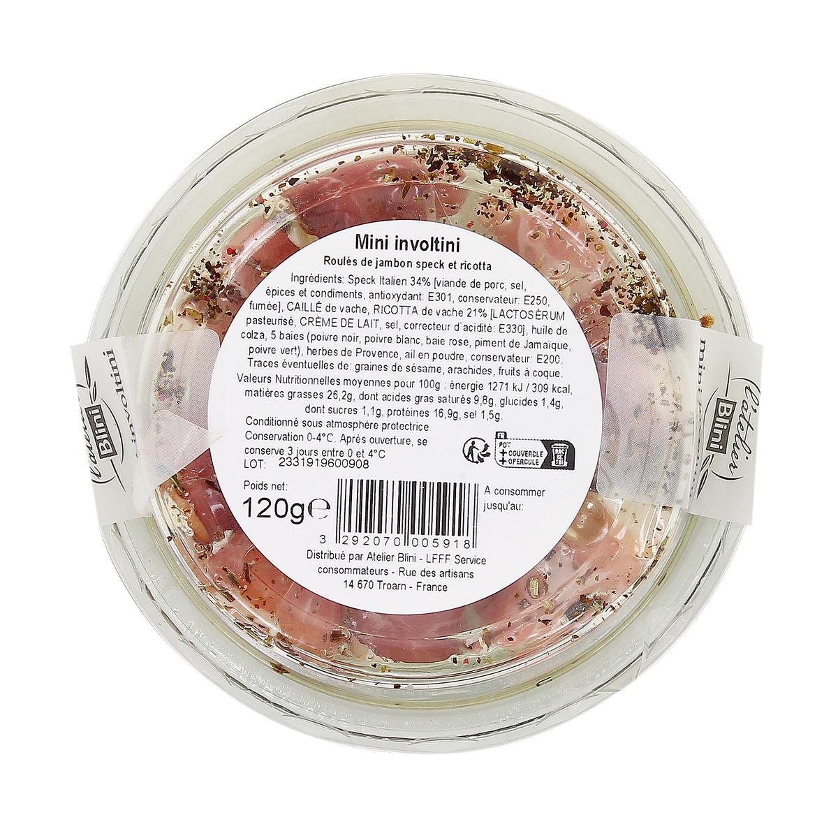 3292070005918 - Atelier Blini - Mini Involtini, Speck Italien & Ricotta
