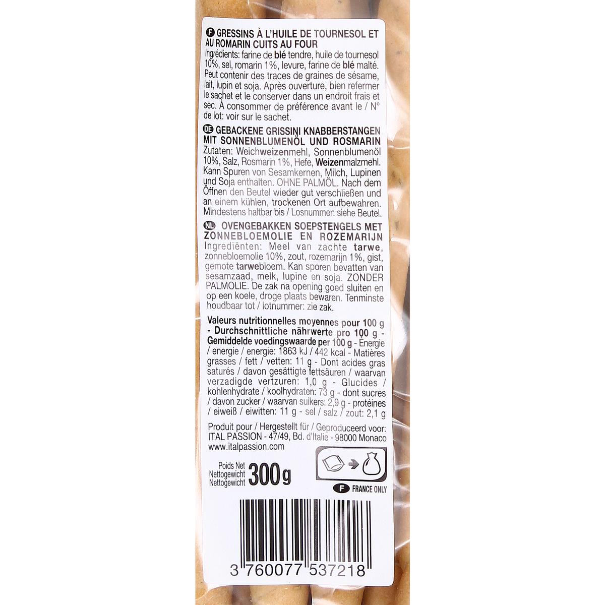 3760077537218 - Florelli - Gressins au Romarin - Artisanal