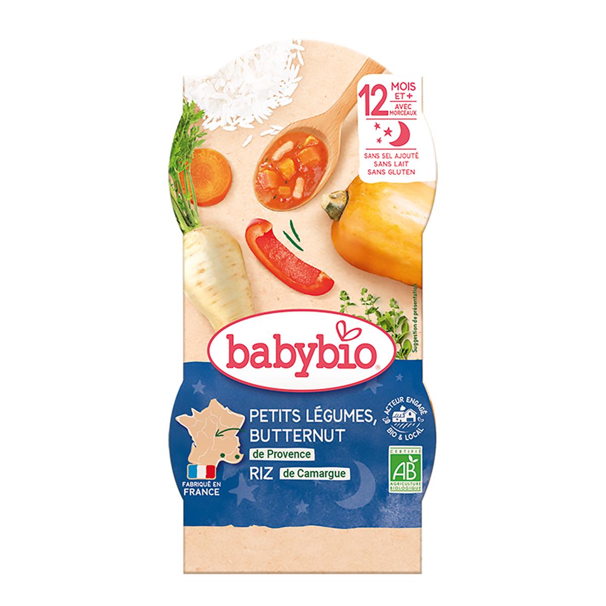 3288131520919 - Babybio - Tendresse de Légumes, Riz, Butternut Bio Bol Bébé Dès 12 mois