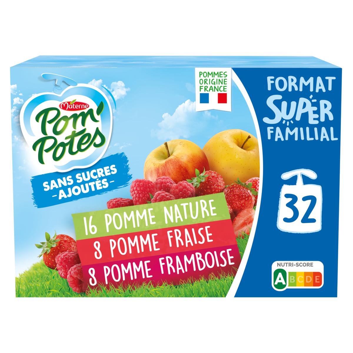 3021762432219 - Pom Potes - Compotes Pomme, Pomme Fraise, Pomme Framboises