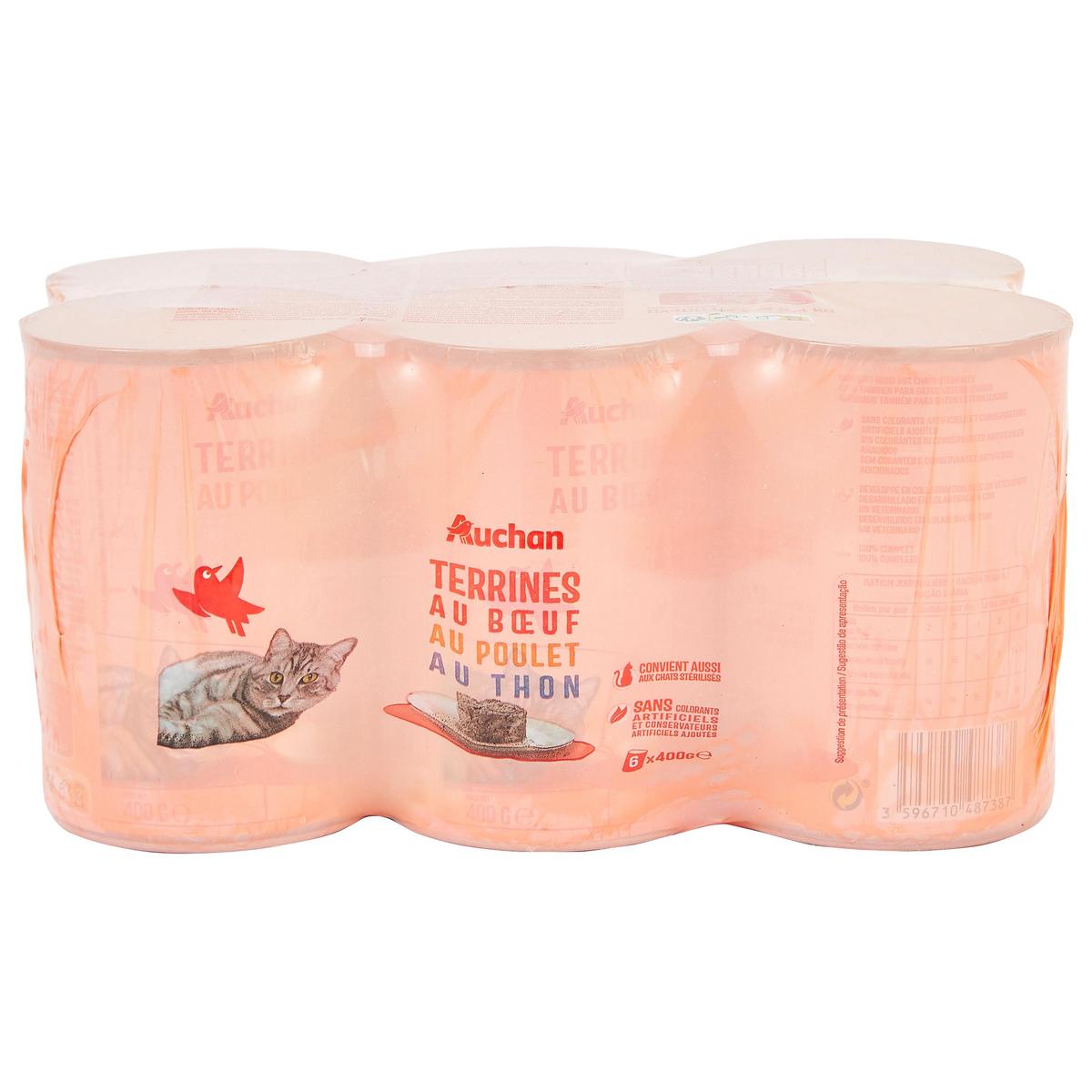 3596710485819 - Auchan - Boites Terrines boeuf poulet thon pour chat et chat stérilisé