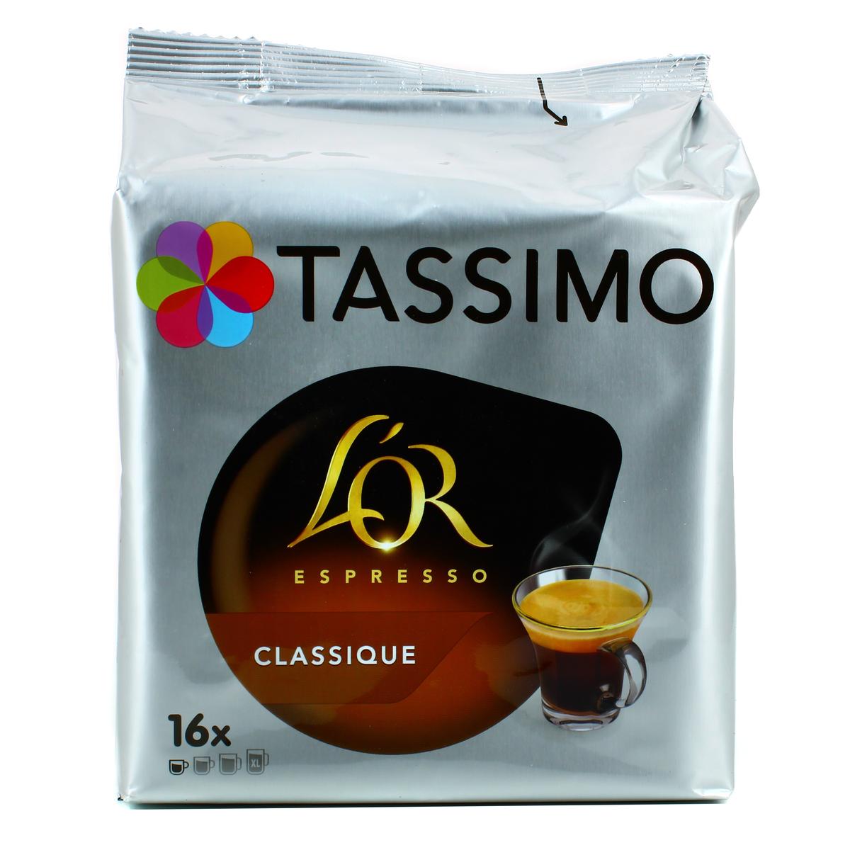 TASSIMO Dosettes de café L'Or Espresso classique intensité 6 16 dosettes  104g pas cher 