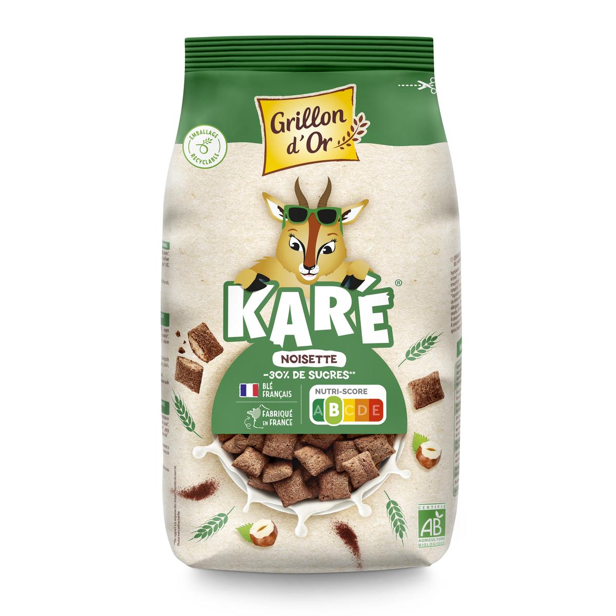 3421557920820 - Grillon Or - KA'RE Céréales Fourrées Noisettes -30% sucres BIO