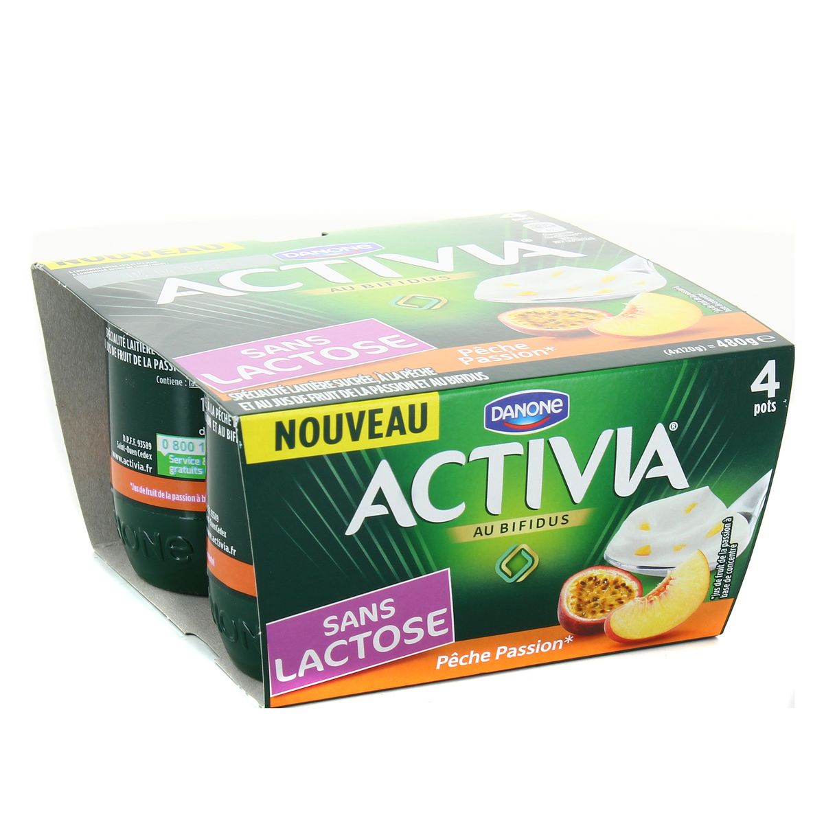 Livraison A Domicile Activia Yaourt Sans Lactose Peche Passion 4x1g