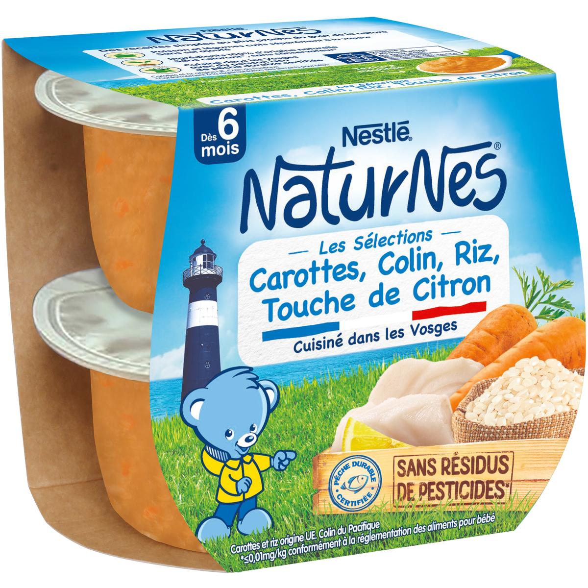 7613034581020 - Nestlé - Naturnes - Carottes, Merlu blanc, Riz Bol Bébé Dès 6 mois