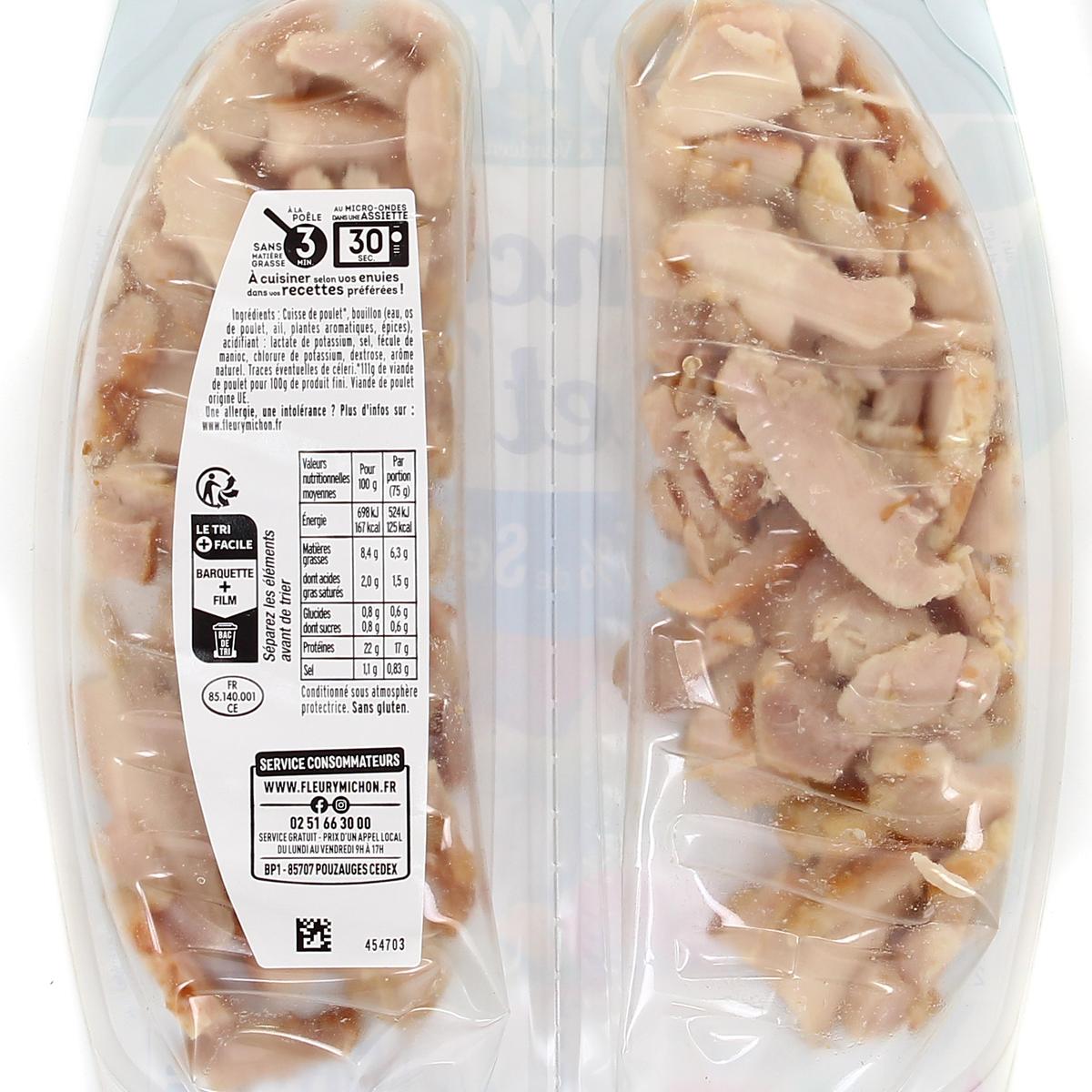 3302740021220 - Fleury Michon - Emincés de Poulet Rôti, Taux de Sel Réduit -25%*