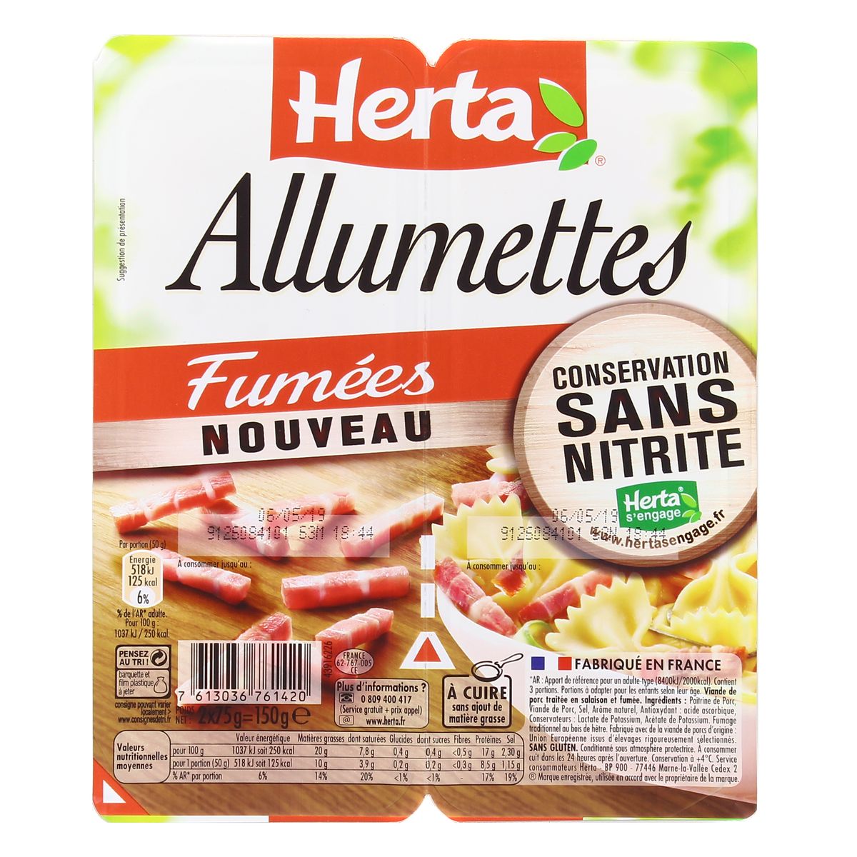 Livraison A Domicile Herta Herta Allumettes Fumees 2x75g