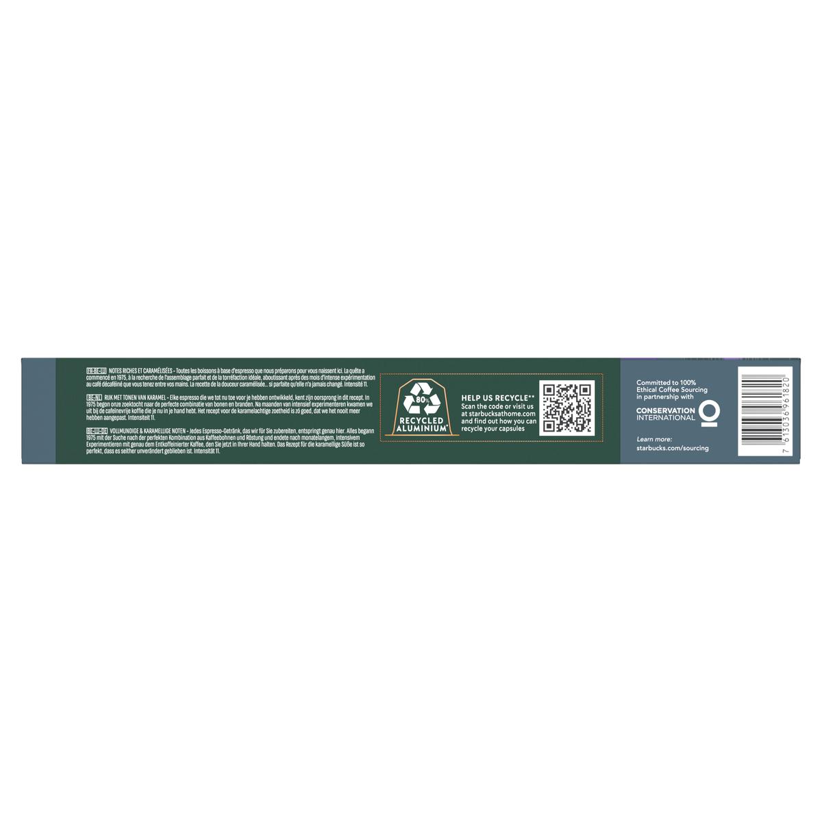 7613036961820 - Starbucks by Nespresso - Café Espresso Roast Décaféiné intensité 11