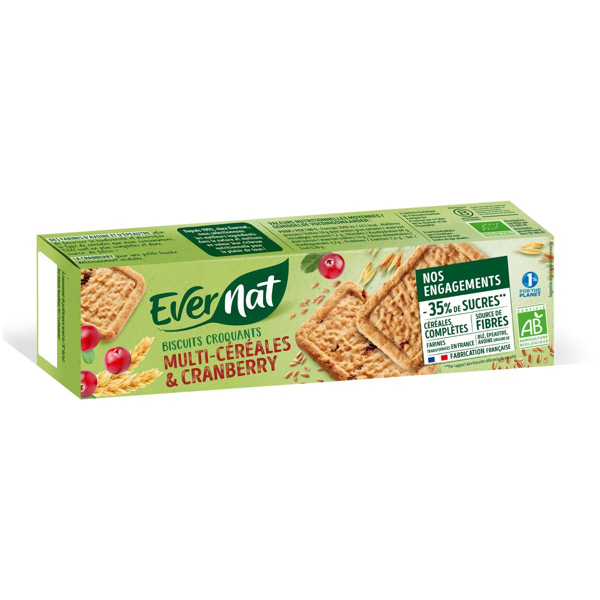 3396411252020 - Evernat - Biscuits multi céréales cranberry bio