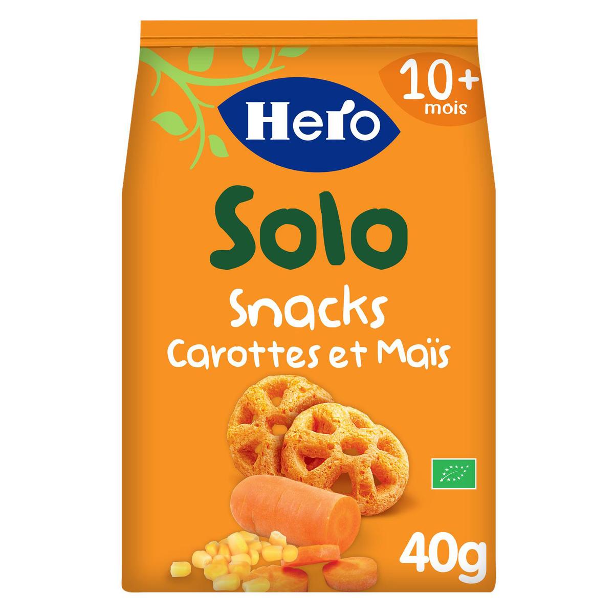 Acheter Hero Solo Snacks Carottes et Maïs Bio Bébé Dès 10 mois, 40g