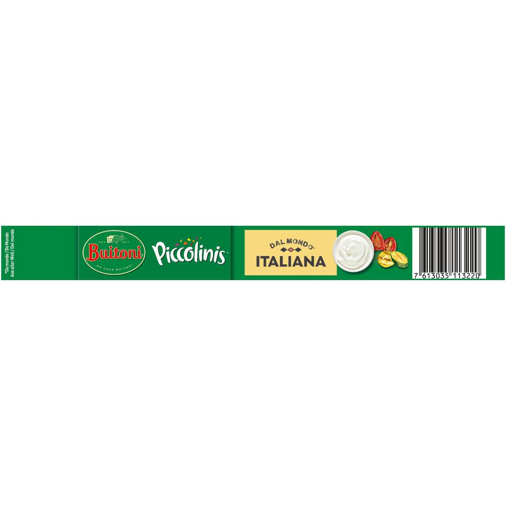 7613035113220 - Buitoni Piccolinis - 9 Mini pizzas Italiana tomates marinées, courgettes et crème fraîche légère 9x30g