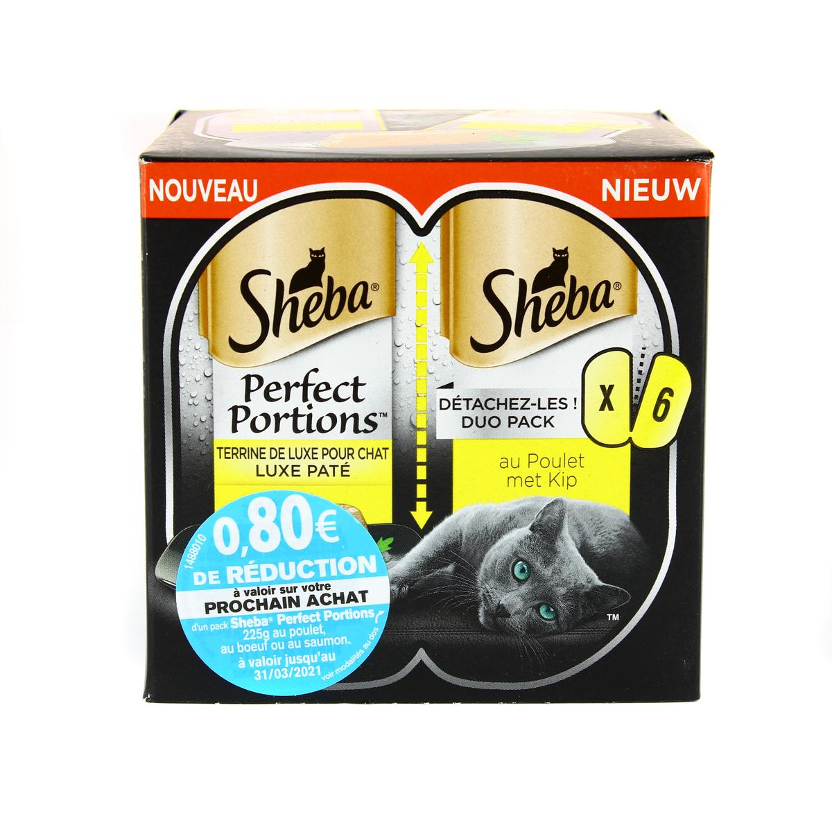 Acheter Sheba Portions Barquettes Terrine De Luxe Pour Chat Au Poulet