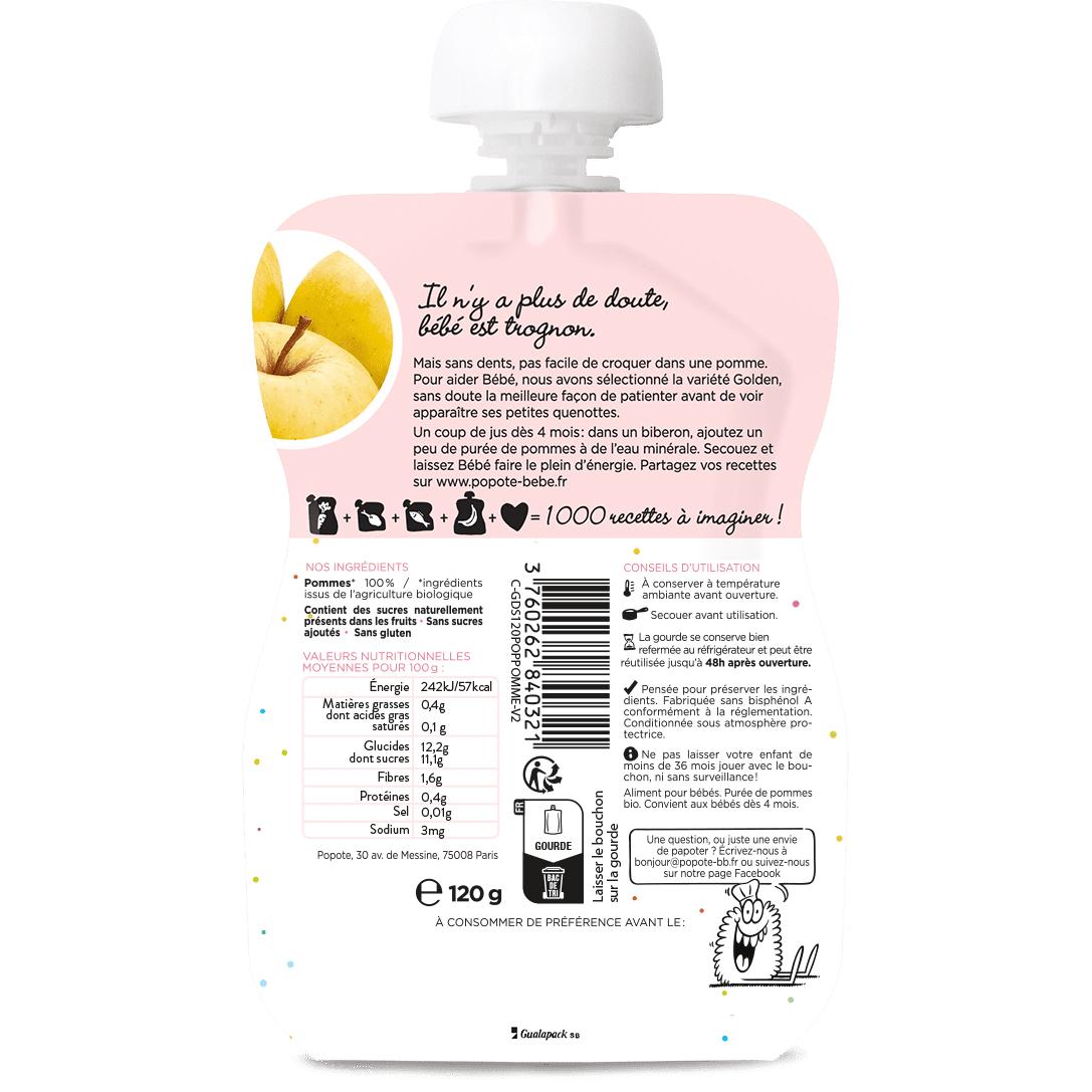 3760262840321 - Popote - Pomme Bio Gourde Bébé Dès 4/6 mois