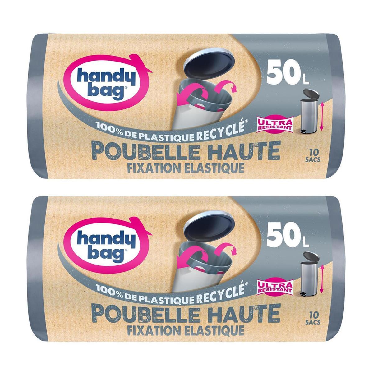 2050000390821 - Handy Bag - Sac à poignées coulissantes Poubelle Haute Ultra Résistant 50L