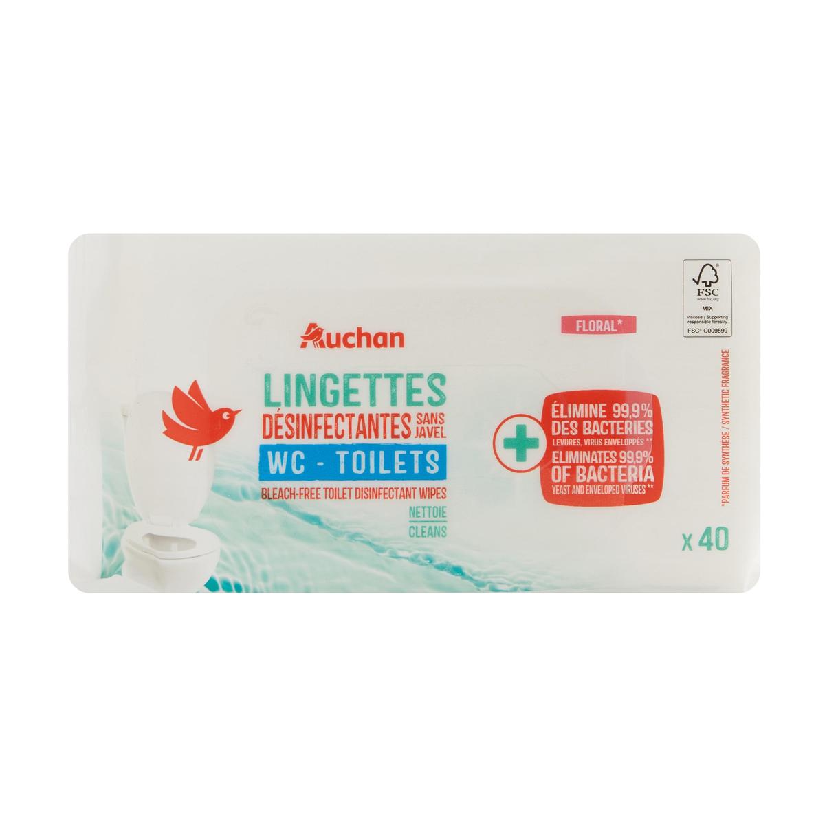 3596710532421 - Auchan - Lingettes WC désinfectantes sans javel