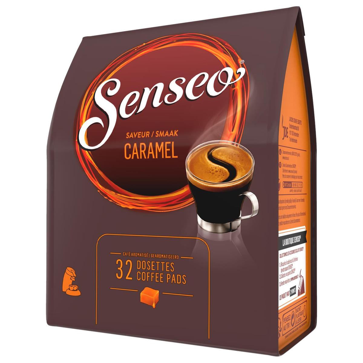 Café dosettes saveur caramel SENSEO : le paquet de 32 dosettes à Prix  Carrefour