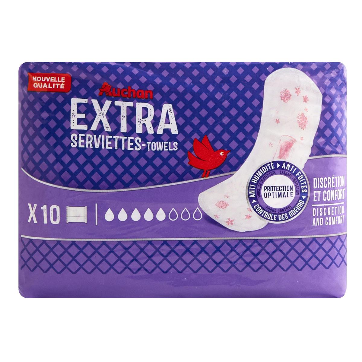 3596710534821 - Auchan - Serviettes hygiéniques extra sans ailettes