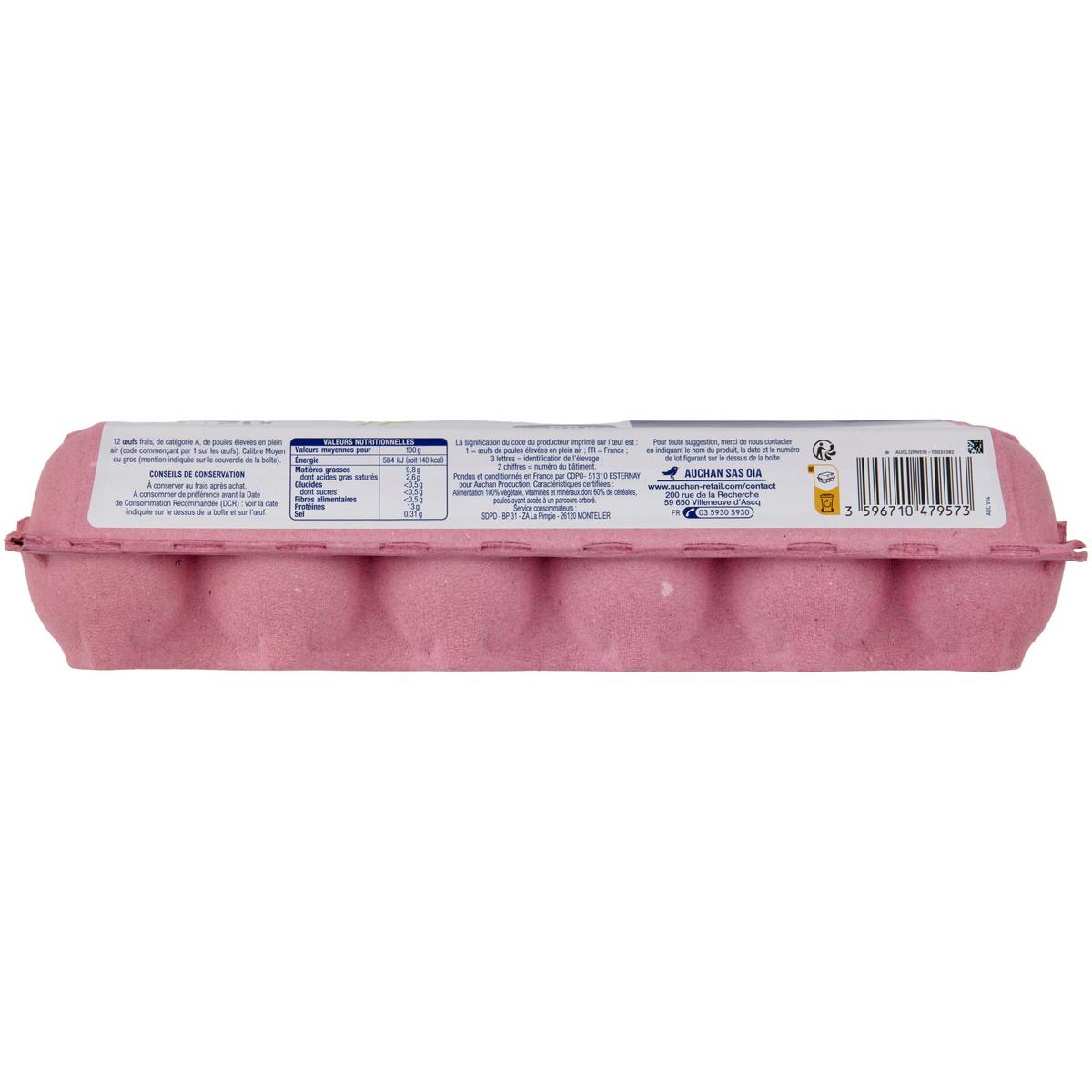 3596710479597 - Auchan - Oeufs de poules élevées en plein air Label Rouge