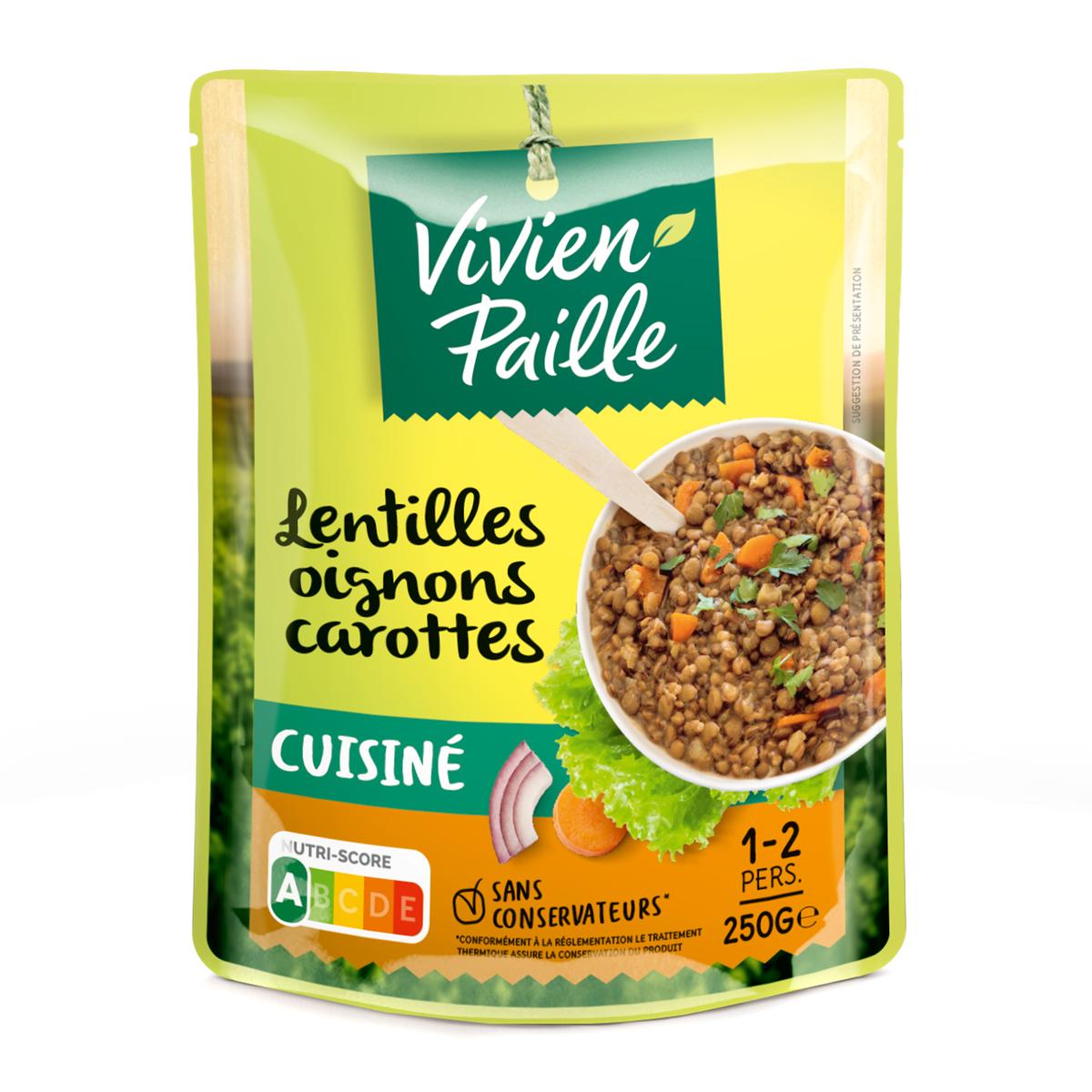 3039822720022 - Vivien Paille - Lentllles cuisinées Oigons et Carottes Micro-ondables
