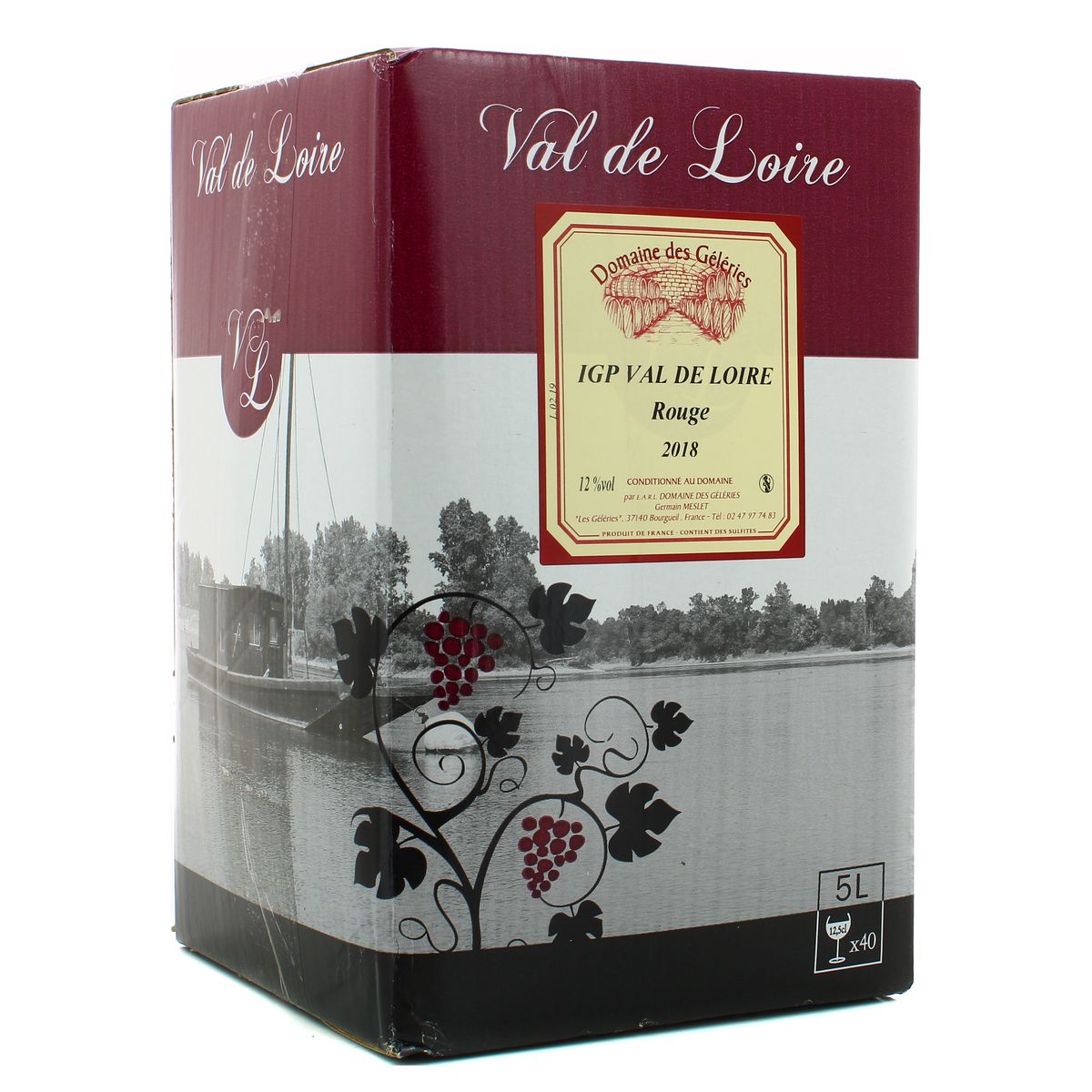 3542736330022 - Vin de pays de Loire rouge IGP - Domaine des Géléries 12°