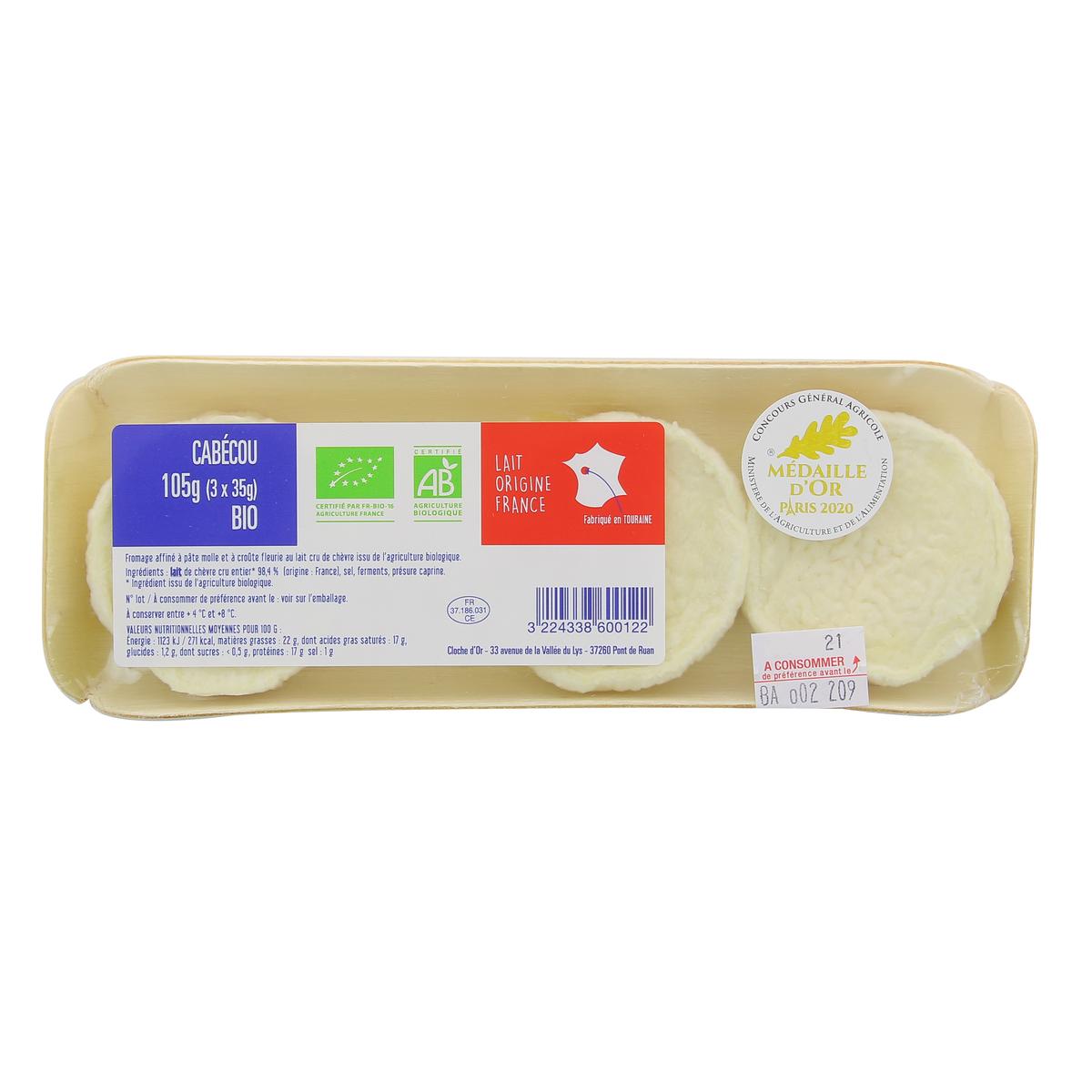 3224338600122 - Cloche d'Or - Cabecou Bio - Lait de chèvre cru