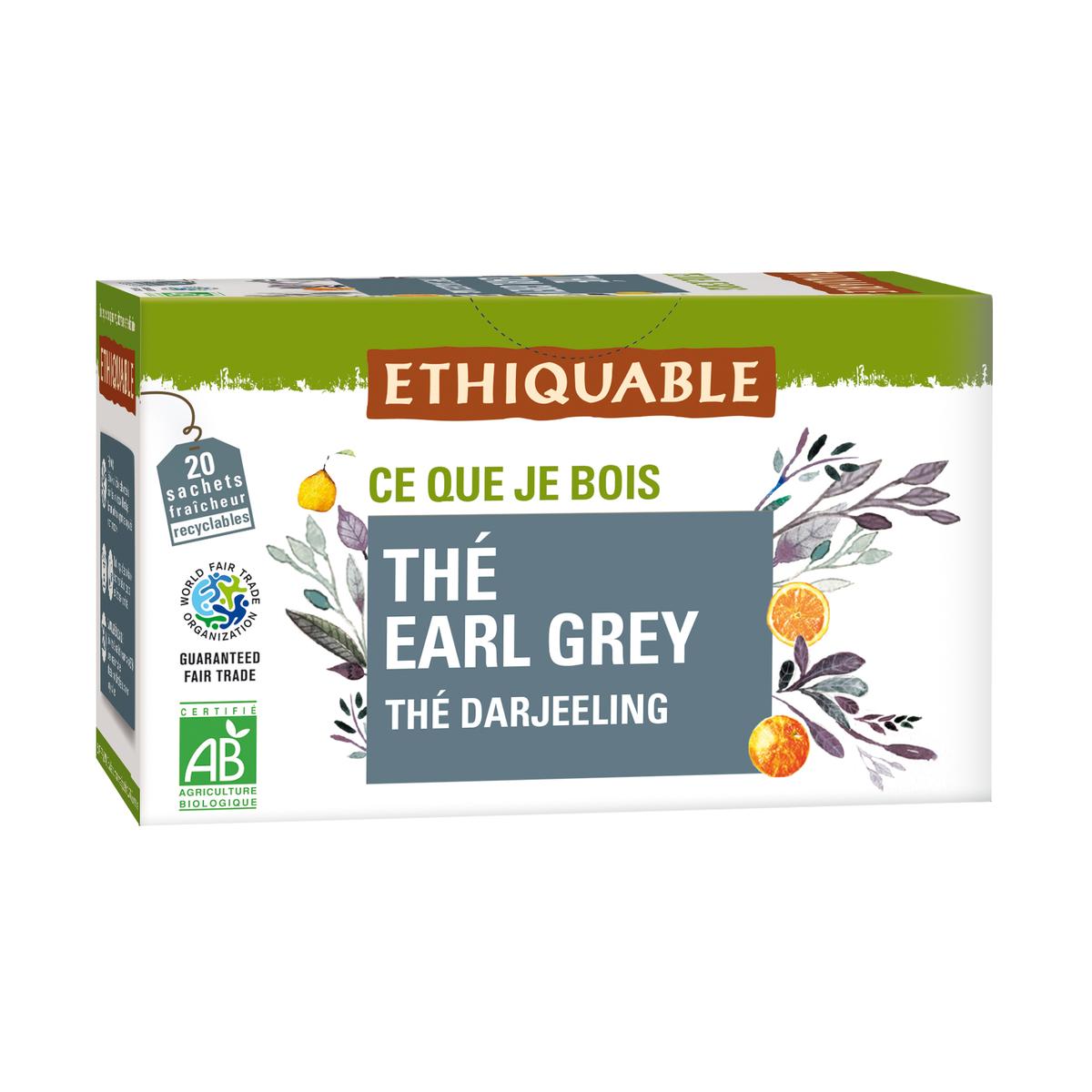 3760091720122 - Ethiquable - Commerce Equitable - Thé Earl Grey Bio d'Inde - 20 sachets