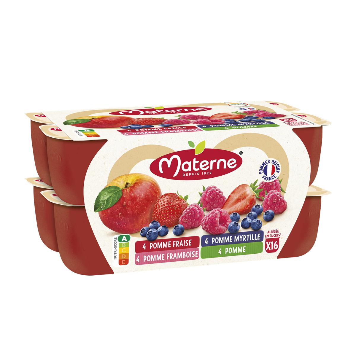 3021760290422 - Materne - Compotes pomme, myrtille, framboise, fraise