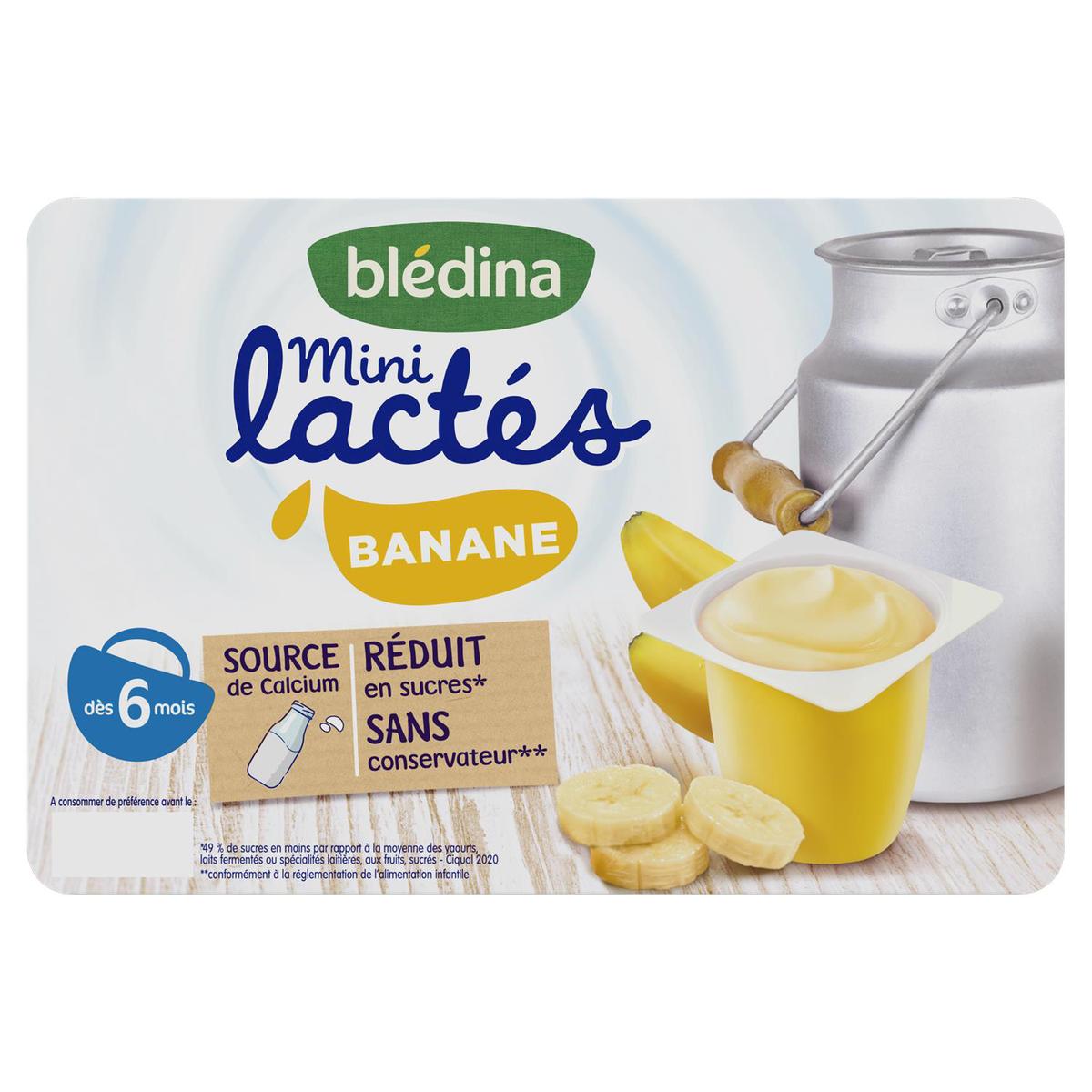 3041091222022 - Blédina - Mini Lactés - Desserts Lactés Banane Coupelle Bébé Dès 6 mois