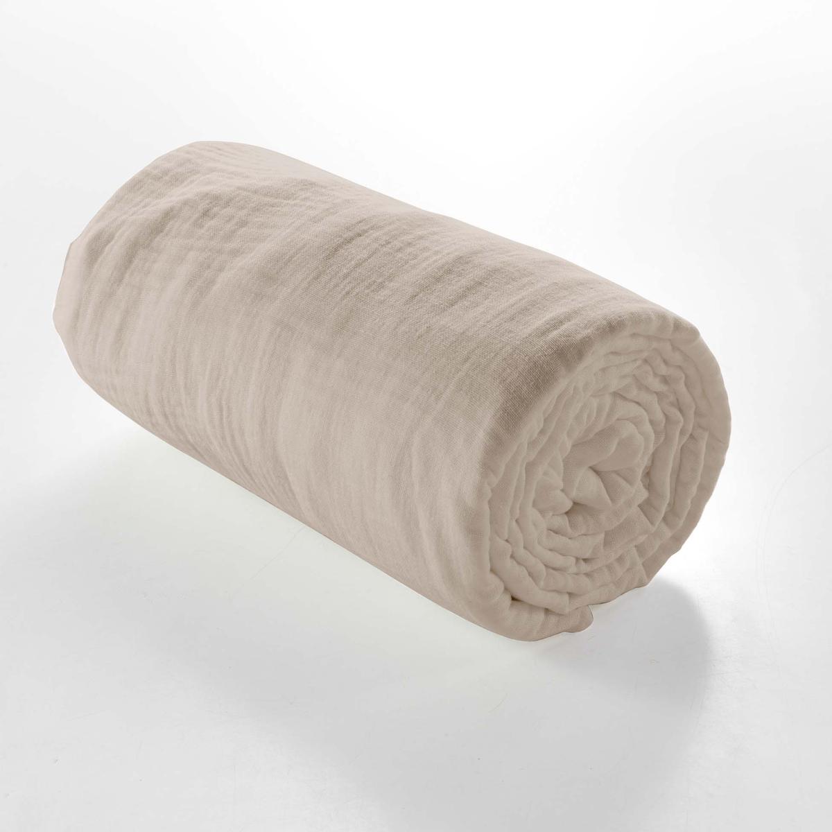 3574386448222 - Douceur D Interieur - Drap housse 2 personnes gaz sable