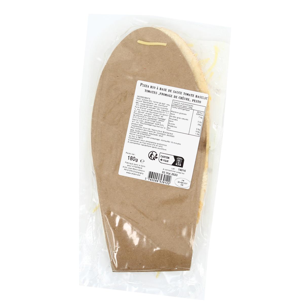 3760099539122 - A Table - Pizza Tomates Chèvre Pesto Bio