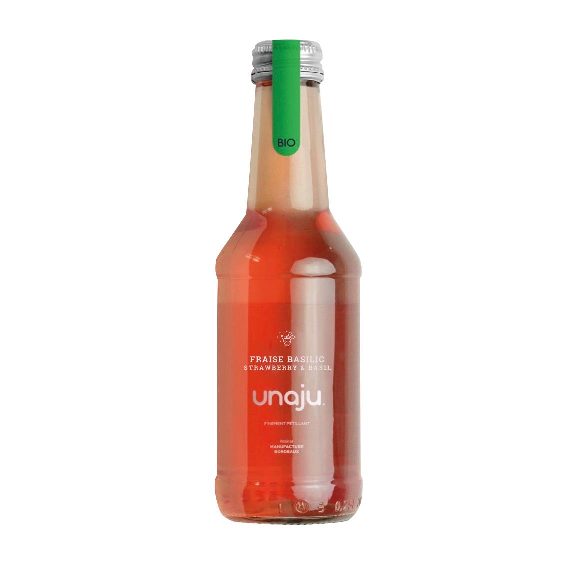 3770008059122 - Unaju - Fraise basilic bio, boisson pétillante